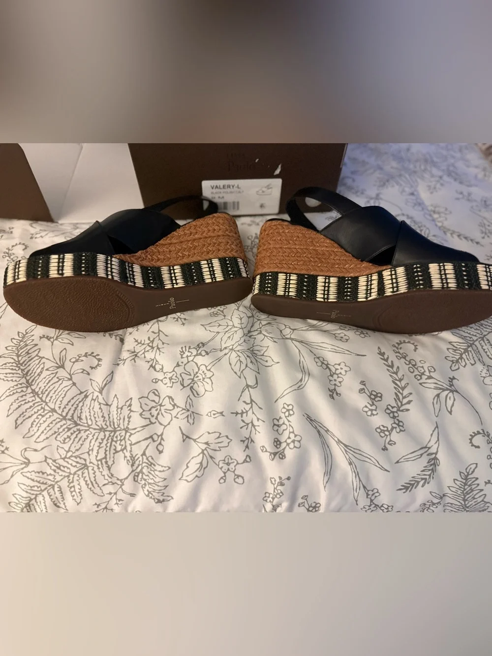 Paolo Black Cross‑Strap Platform Sandals with Braided Espadrille Sole